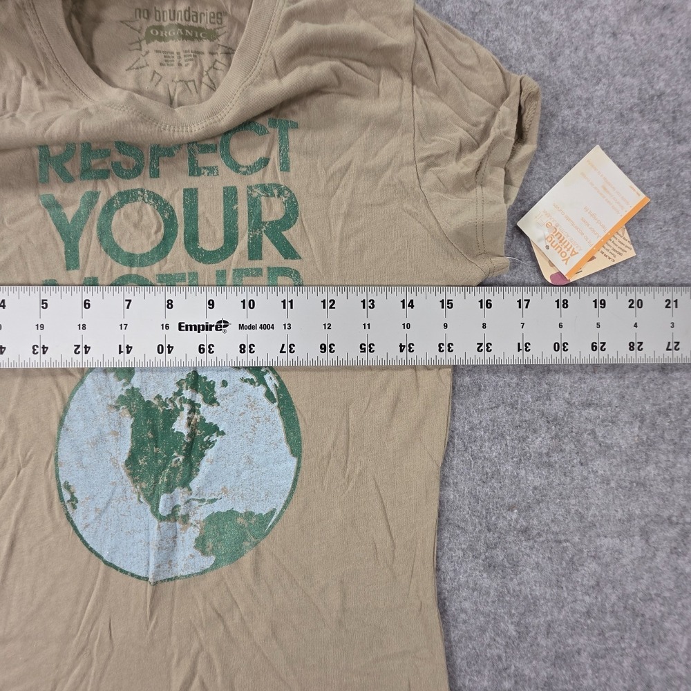 NWT Vintage 2000's No Boundaries Women's Organic Y2K Shirt S Tan NEW Earth - Picture 6 of 8